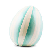 MacKenzie-Childs Spring Aqua Stripe Medium Egg