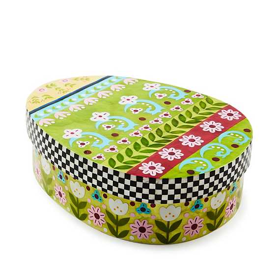 MacKenzie-Childs Spring Calico Large Lidded Egg Box
