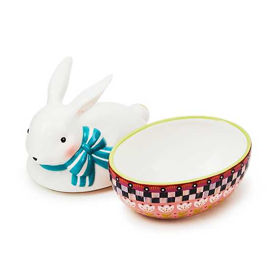 MacKenzie-Childs Spring Calico Oval Lidded Bunny Dish