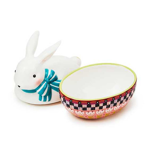 MacKenzie-Childs Spring Calico Oval Lidded Bunny Dish
