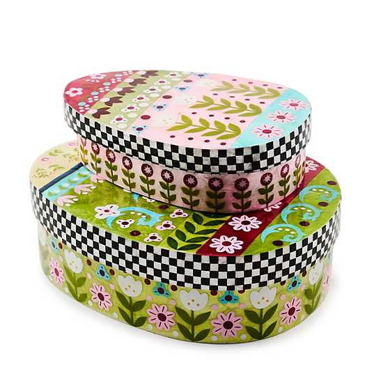 MacKenzie-Childs Spring Calico Small Lidded Egg Box