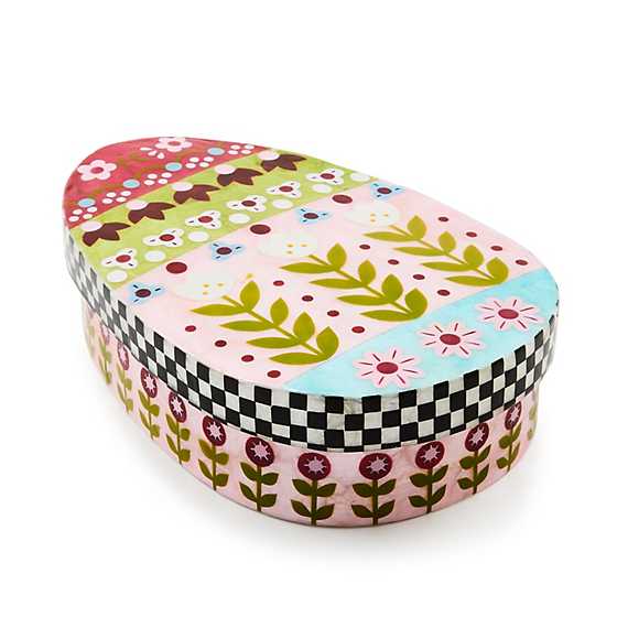 MacKenzie-Childs Spring Calico Small Lidded Egg Box