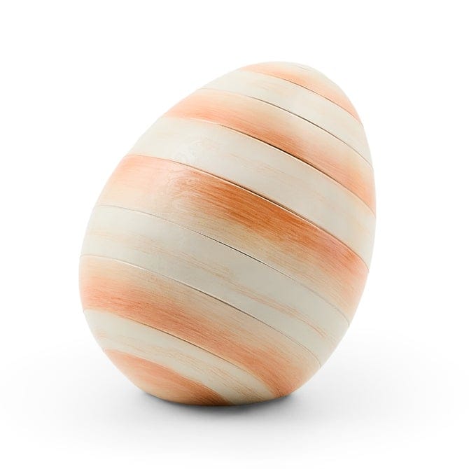 MacKenzie-Childs Spring Coral Stripe Mini Egg