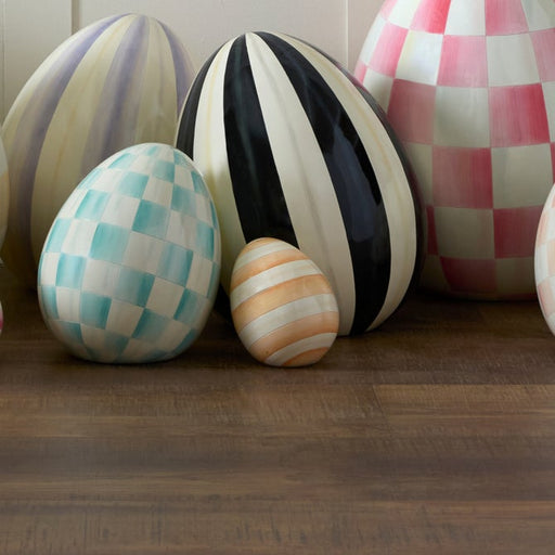MacKenzie-Childs Spring Coral Stripe Mini Egg
