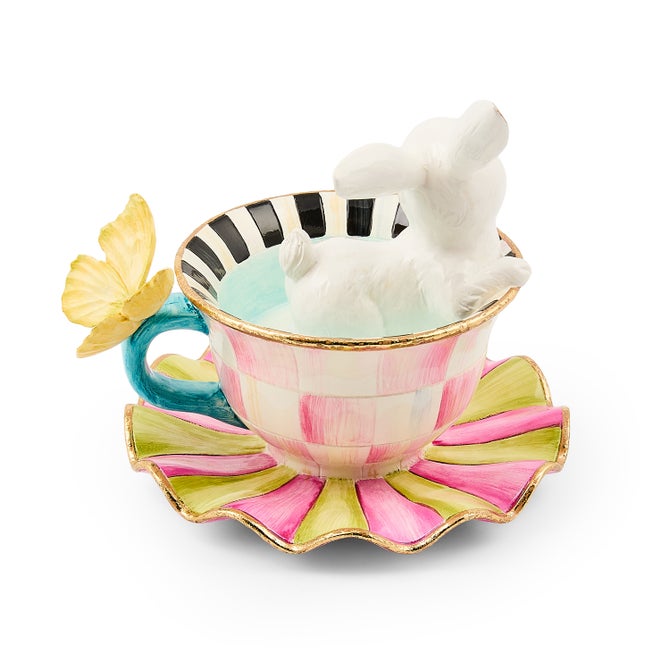 MacKenzie-Childs Spring Frolic Spring Teacup Bunny