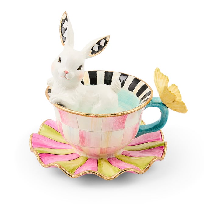 MacKenzie-Childs Spring Frolic Spring Teacup Bunny