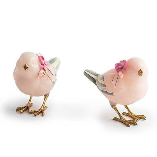 MacKenzie-Childs Spring Milk Pink Birds, Set of 2
