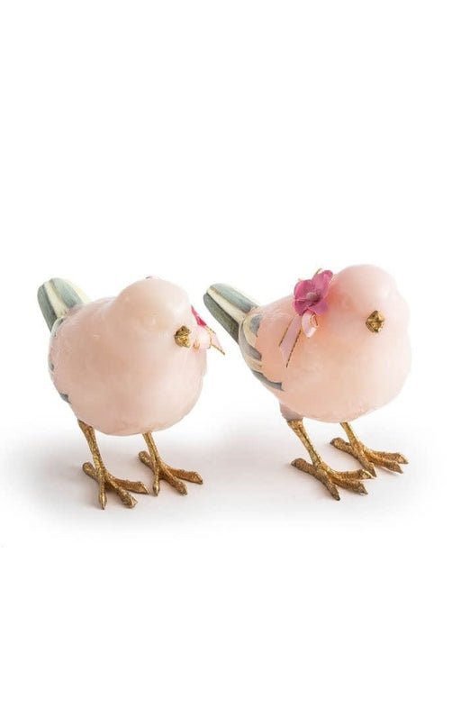 MacKenzie-Childs Spring Milk Pink Birds, Set of 2