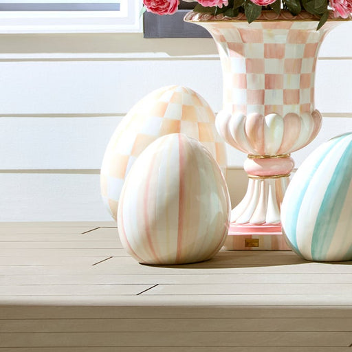 MacKenzie-Childs Spring Rosy Stripe Medium Egg