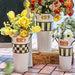 MacKenzie-Childs Spring Spectator Galvanized Flower Buckets, Set of 3
