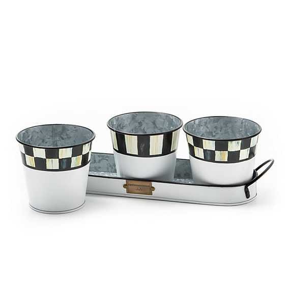 MacKenzie-Childs Spring Spectator Galvanized Herb Pots, Set of 3