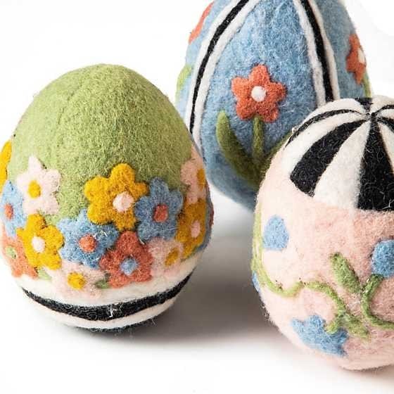 MacKenzie-Childs Spring Spring Fling Felted Eggs, Set of 3