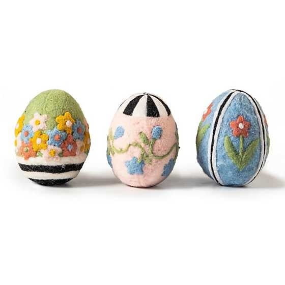 MacKenzie-Childs Spring Spring Fling Felted Eggs, Set of 3