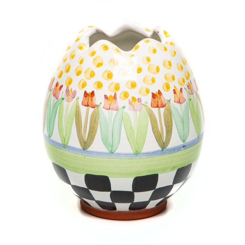 MacKenzie-Childs Spring Tulip Garden Egg Vase - Limited Edition