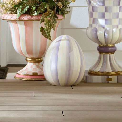 MacKenzie-Childs Spring Violet Stripe Medium Egg