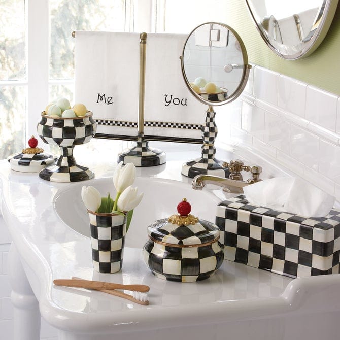 MacKenzie-Childs Squashed Pots Courtly Check Curioisty Pot