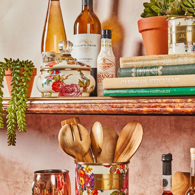 MacKenzie-Childs Squashed Pots Flower Market Squashed Pot - White