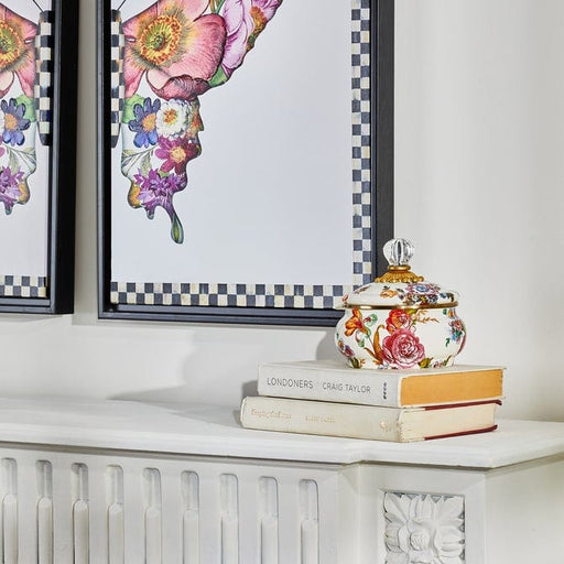 MacKenzie-Childs Squashed Pots Flower Market Squashed Pot - White