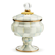 MacKenzie-Childs Squashed Pots Sterling Check Enamel Curiosity Pot