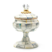 MacKenzie-Childs Squashed Pots Sterling Check Enamel Curiosity Pot