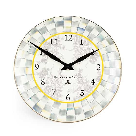MacKenzie-Childs Sterling Check Enamel Wall Clock
