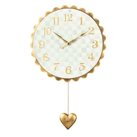 MacKenzie-Childs Sterling Check Heart Pendant Wall Clock