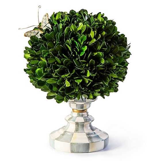 MacKenzie-Childs Sterling Check Small Boxwood Centerpiece