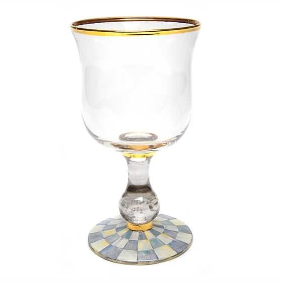 MacKenzie-Childs Sterling Check Water Glass