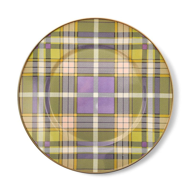 MacKenzie-Childs Tartan Violet Dinner Plate