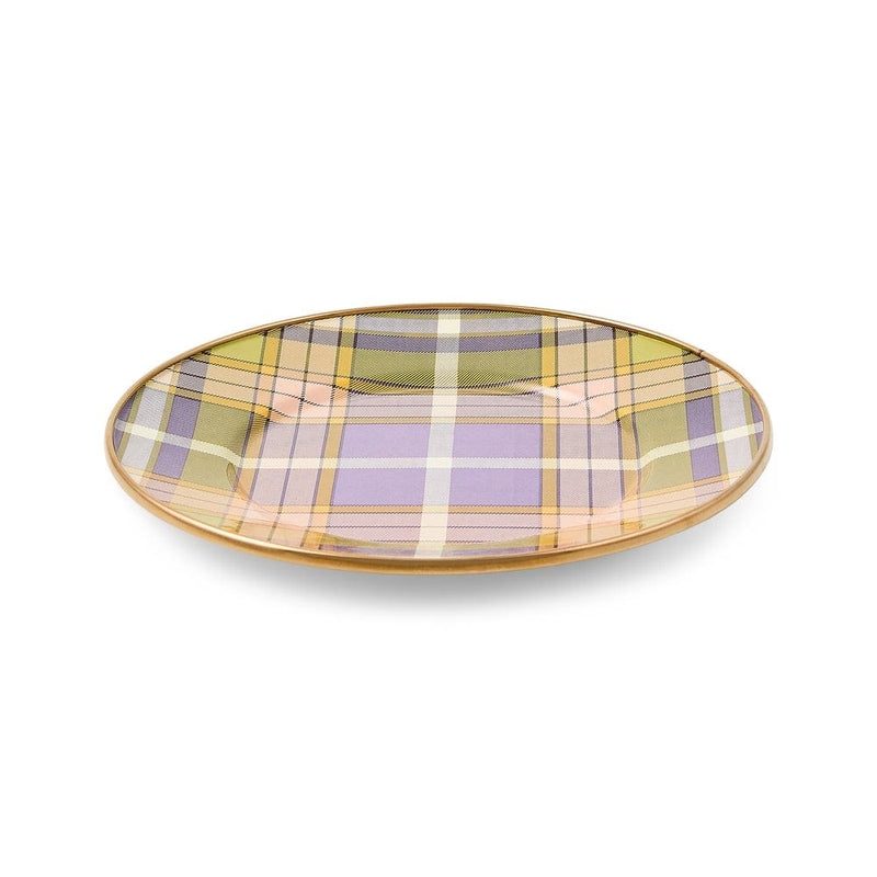 MacKenzie-Childs Tartan Violet Salad/Dessert Plate