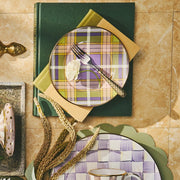 MacKenzie-Childs Tartan Violet Salad/Dessert Plate