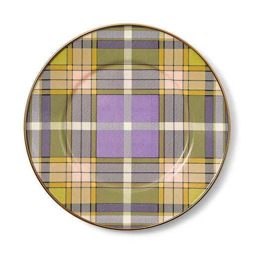 MacKenzie-Childs Tartan Violet Salad/Dessert Plate
