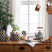 MacKenzie-Childs Tea Kettles Courtly Check Enamel Tea Kettle - 2 Quart