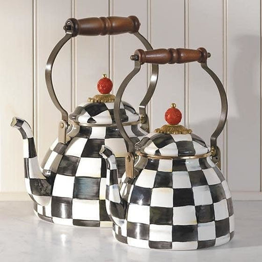 MacKenzie-Childs Tea Kettles Courtly Check Enamel Tea Kettle - 2 Quart