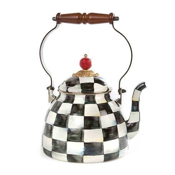 MacKenzie-Childs Tea Kettles Courtly Check Enamel Tea Kettle - 2 Quart