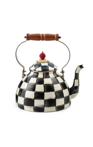 MacKenzie-Childs Tea Kettles Courtly Check Enamel Tea Kettle - 3 Quart