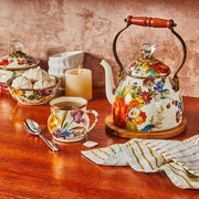 MacKenzie-Childs Tea Kettles Flower Market 2 Quart Tea Kettle - White