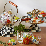 MacKenzie-Childs Tea Kettles Flower Market 2 Quart Tea Kettle - White