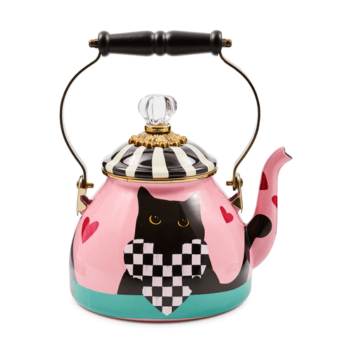 MacKenzie-Childs Tea Kettles Mackenzie-Childs Collective Series 2025 - Cat Love 2 Quart Tea Kettle