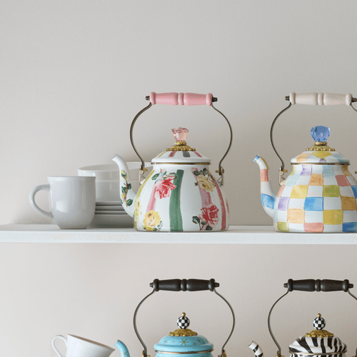 MacKenzie-Childs Tea Kettles Mackenzie-Childs Collective Series 2025 - Garden Gala 2 quart tea kettle