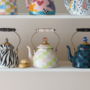 MacKenzie-Childs Tea Kettles Mackenzie-Childs Collective Series 2025 - Palm Beach Check 2 Quart Tea Kettle