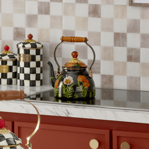 MacKenzie-Childs Tea Kettles Mackenzie-Childs Collective Series 2025 - Poppy 2 Quart Tea Kettle