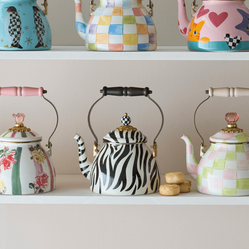 MacKenzie-Childs Tea Kettles Mackenzie-Childs Collective Series 2025 -  Zebra 2 Quart Tea Kettle
