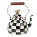 MacKenzie-Childs Tea Kettles Mackenzie-Childs Courtly check Enamel 3 Qt. tea kettle with Bird