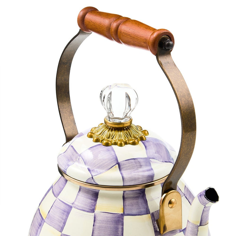 MacKenzie-Childs Tea Kettles Mackenzie-Childs Violet Check 2 Quart Tea Kettle
