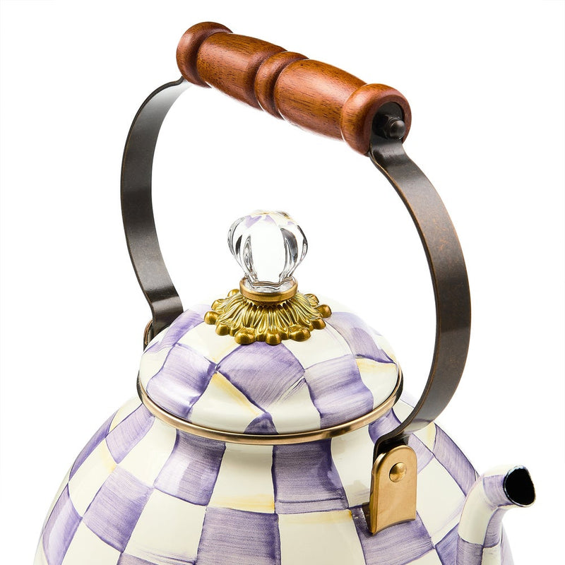 MacKenzie-Childs Tea Kettles Mackenzie-Childs Violet Check 3 Quart Tea Kettle