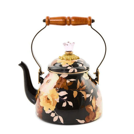 MacKenzie-Childs Tea Kettles Mackenzie-Childs Wild Rose Brown 2 Quart Tea Kettle