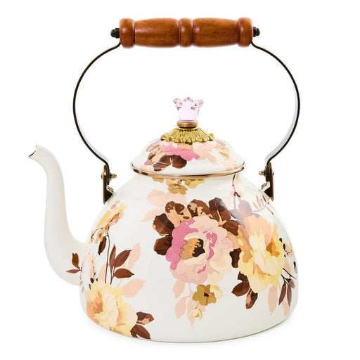 MacKenzie-Childs Tea Kettles Mackenzie-Childs Wild Rose White 3 Quart Tea Kettle