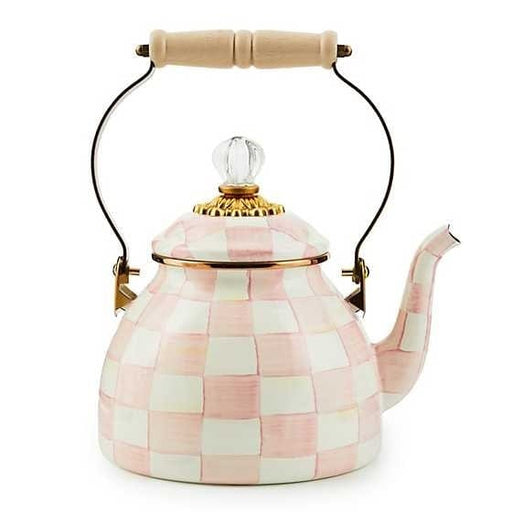 MacKenzie-Childs Tea Kettles Rosy Check 2 Quart Tea Kettle