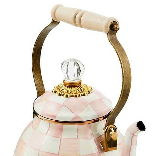 MacKenzie-Childs Tea Kettles Rosy Check 2 Quart Tea Kettle